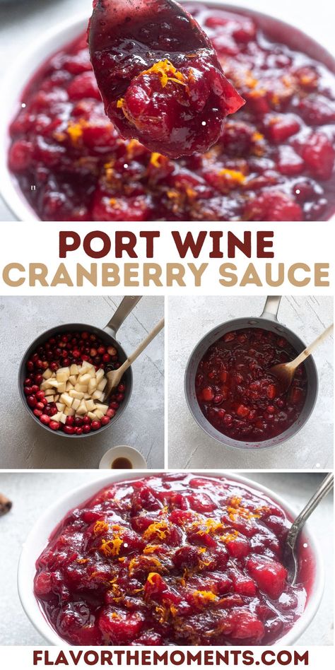 Port Cranberry Sauce Cranberry Fish Recipes, Port Cranberry Sauce, Cranberry Sauce Uses, Savory Cranberry Sauce, Cranberrysauce Thanksgiving, Cranberries Sauce, Cranberry Sauce With Port, Cranberry Pear Sauce, Cranberry Sauce Thanksgiving