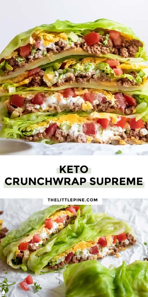 Soft yet crisp, zesty, and cheesy, these addictively tasty low carb Crunchwraps will make you forget all about Taco Bell’s version. Keto Crunchwrap Supreme, Keto Sandwiches, Bariatric Meals, Crunchwrap Supreme, Crunch Wrap, Pine Kitchen, Boiled Egg Diet Plan, Keto Plan, Keto Taco