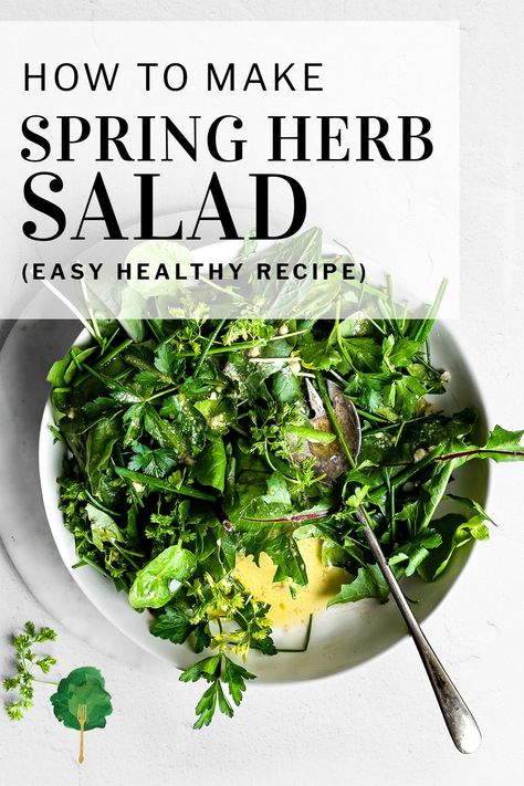 Parsley, watercress, and chives shine in this easy and versatile herb salad recipe. Dress the salad with an intense, garlicky vinaigrette for a simple, healthy side dish. Fresh Herb Salad, Springtime Recipes, Healthy Side Dish, Herb Salad, Tossed Salad, Healthy Side, Healthy Sides, Thank Me Later, Watercress