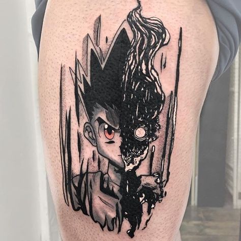 Hunter Tattoo Design, Hunter X Hunter Tattoo Design, Hunter X Hunter Tattoo, Gon Hunter X Hunter, Dm Tattoo, Hunter Tattoo, Z Tattoo, Dragon Ball Tattoo, X Tattoo