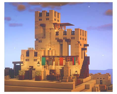 Minecraft Spanish Build, Minecraft Chunk Builds, Minecraft Desert City, Minecraft Desert, Minecraft Desert Builds, Minecraft Hus, Minecraft Desert House, Minecraft Server, Construction Minecraft