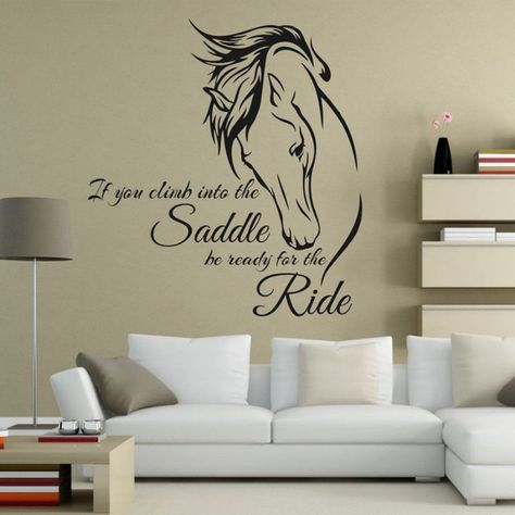 Horse Wall Stickers, Horse Bedroom, Horse Wall Decals, Ride Horse, Horse Room, Horse Riding Quotes, Large Wall Decals, Custom Wall Decals, Removable Wall Stickers