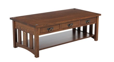 25" x 50" Craftsman Coffee Table CRW-2550 Craftsman Living Rooms, Craftsman Style Furniture, Craftsman Living Room, Mission Style Furniture, Mission Furniture, Family Room Furniture, Custom Coffee Table, Quarter Sawn White Oak, Arts And Crafts Furniture