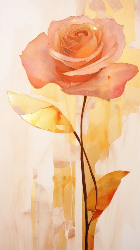 Flower vase painting plant art. | Free Photo Illustration - rawpixel Orange Roses Painting, Rose Abstract Painting, Iphone Wallpaper Rose Gold, Abstract Painting Pattern, Flower Abstract Painting, Rose Gold Wallpaper Iphone, Marvel Paintings, Tela Iphone, Gold Wallpaper Iphone