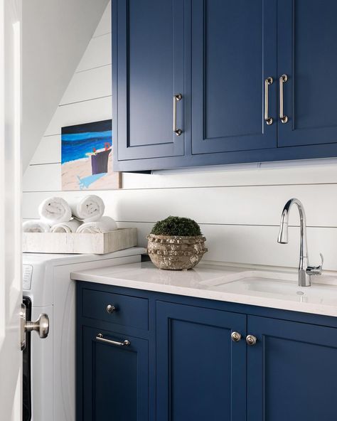 Sherwin Williams Indigo via Sherry Hart. Kitchen Cabinet Trends, Painted Kitchen Cabinets Colors, Cabinet Paint, Refacing Kitchen Cabinets, Blue Kitchen Cabinets, Cabinet Paint Colors, Kitchen Paint Colors, Blue Cabinets, Kitchen Cabinet Colors