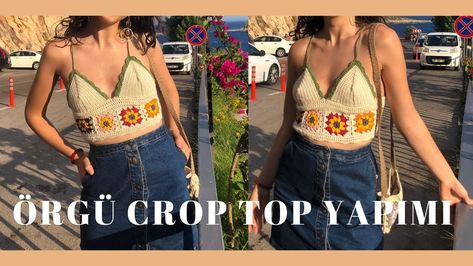 ÖRGÜ CROP TOP YAPIMI - Motifli Büstiyer Modelleri - YouTube Top Blouse Designs, Blouse Tops Designs, Crochet Knitting, Crochet Dolls, Crochet Dress, Crochet Clothes, Knitting Pattern, Blouse Designs, Crochet Top