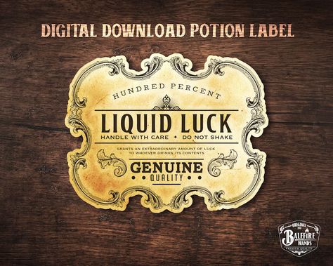 Digital Download Liquid Luck Potion Label Download and - Etsy Polyjuice Potion Label, Harry Potter Labels, Wizard Decorations, Luck Potion, Liquid Luck, Polyjuice Potion, Wizard Party, Halloween Apothecary, Harry Potter Printables