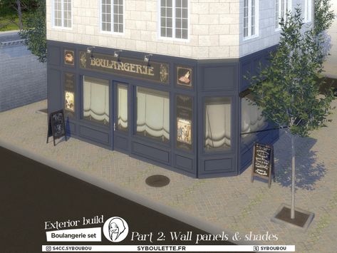 The Sims Resource - Patreon Early Release - Boulangerie part 2: panels & shades City Gym, Crossfit Box, French Bakery, Box Jumps, Modular Walls, How To Make Animations, Sims 4 Build, Cc Sims, The Sims4