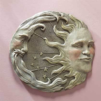 Moon Clay, Moon Face, Sun Moon Stars, Moon Stars, Sun And Moon, Wall Plaque, Sun Moon, Moon, Sun