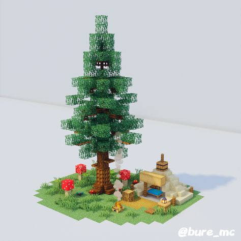 Casas Mine, Simple Minecraft Builds, Minecraft Christmas Tree, Decorations Drawing, Minecraft Castle Designs, Minecraft Tree, Minecraft C, Minecraft Create, Minecraft Medieval