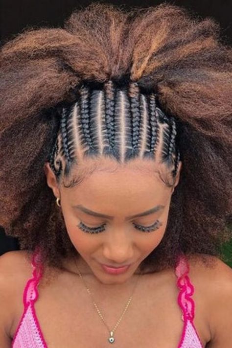 Black Hairstyles Medium Length, Hairstyle For Medium Length Hair, Hairstyle For Medium Length, Teenage Hairstyles, Black Hairstyle, Chunky Braids, Braided Hairstyle, Natural Hair Styles Easy, Braids With Weave