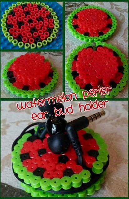 Perler Bead Headphone Holder, Head Phone, Bee Wax Candles, Ear Bud, Perler Creations, Melty Bead Patterns, 3d Perler Bead, Art Perle, Perler Crafts