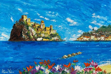 Spatula Painting, Rome Painting, Comer See, Como Lake, Italian Paintings, Italy Painting, Geek Design, Canvas Oil Painting, Lake Painting