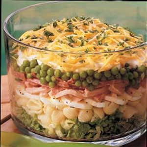 8 Layer Salad, Hearty Salad Recipes, Layer Salad, Seven Layer Salad, Layered Salad Recipes, Salads For A Crowd, Satisfying Salads, Layered Salad, Hard Cooked Eggs