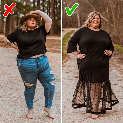 Sometimes, no matter how much you exercise, there’s some stubborn belly fat that keeps showing through your favorite outfits. But little do you know, there are some very nifty clothing tricks that can help you hide the bulge with zero hassle. We’ve listed some of the best tips below — you can thank us later. Mom Belly Outfits, Big Stomach Outfits, Big Belly Outfits Plus Size, Clothing Tricks, Plus Size Summer Outfits Big Stomach, Mom Tummy, Belly Clothes, Body Positive Fashion, Mom Belly