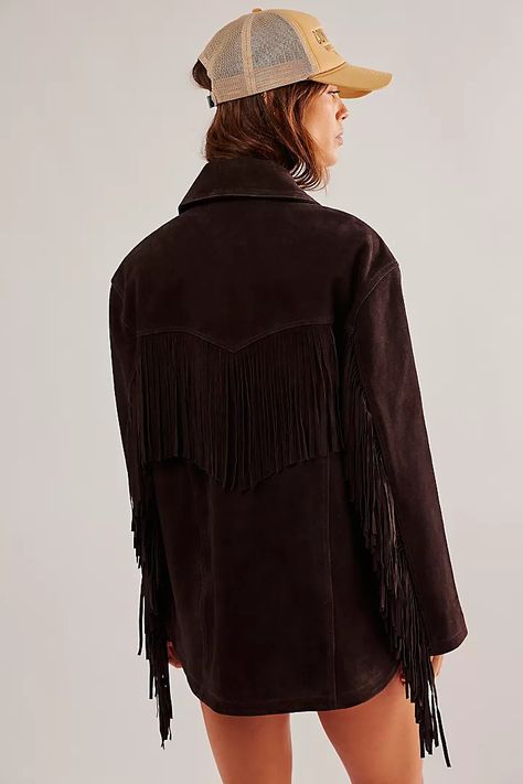 We The Free Fringe Out Suede Jacket | Free People UK Suede Jacket, Ranch Style, Leather Care, Jacket Style, Jacket Outfits, Wardrobe Staples, Timeless Pieces, Boho Outfits, Couture Fashion