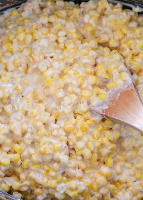 Rudy's Creamed Corn Recipe, Cream Corn Crockpot, Cream Corn Recipe Crock Pot, Rudys Creamed Corn, Cream Corn Recipe, Lake Recipes, Slow Cooker Creamed Corn, Corn Side, Corn Recipes Side Dishes