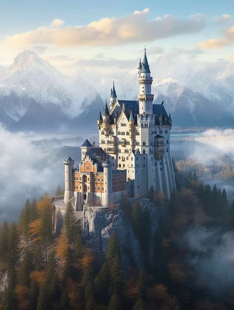 Neuschwanstein Castle, Bavaria, Germany Germany Castles Neuschwanstein, German Palaces, Deck Design Plans, Tiny Glade, Europe Castles, Castle Bavaria, Antique Architecture, German Architecture, Germany Castles