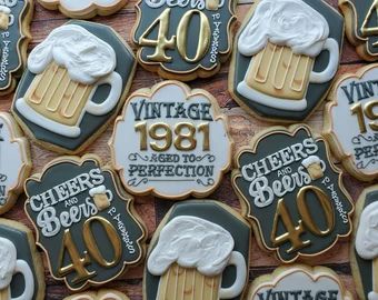 60th Birthday Cookies | Etsy Beer Cakes For Men, Beer Themed Birthday Party, Beer Cakes, Beer Cookies, Birthday Beer Cake, Beer Birthday Party, Beer Cake, Beer Theme, Beer Birthday