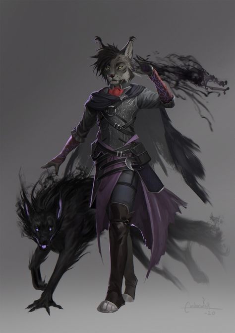 Hound Of Ill Omen, Shadow Sorcerer, Dnd Sorcerer, Dnd Races, Fantasy Races, Dungeons And Dragons Characters, Cat People, Fantasy Concept Art, Snow Leopard