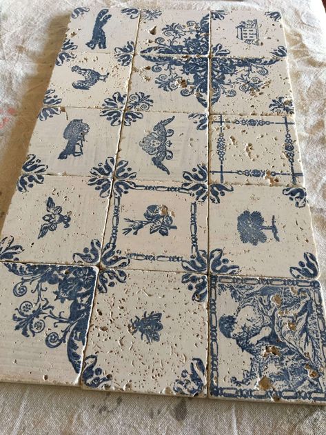 Faux Tin Ceiling Tiles, Carved Headboard, Faux Tin, Delft Tiles, Backsplash Kitchen, Tin Ceiling Tiles, Iron Orchid Designs, French Home Decor, Vintage Tile