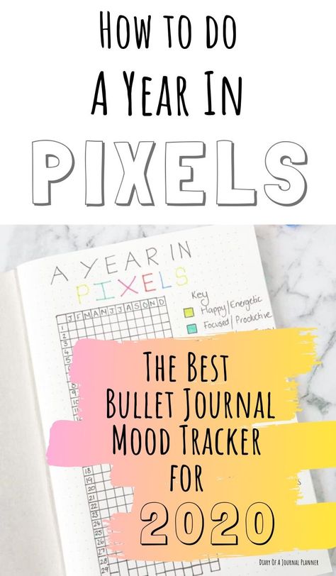 Want the best Mood Tracker for your Bullet Journal in 2020. Find out how to create a Year In Pixels Bujo spread. Perfect for self-discovery, changing habits and creating a better you! #bulletjournal #bujo #moodtracker #bulletjournaltracker #yearinpixels Year In Pixels Bullet Journal, Bullet Journal Yearly Spread, Bullet Journal Yearly, Life Planner Printables, Bullet Journal Contents, Year In Pixels, Bullet Journal Page, Bullet Journal For Beginners, Habit Tracker Bullet Journal