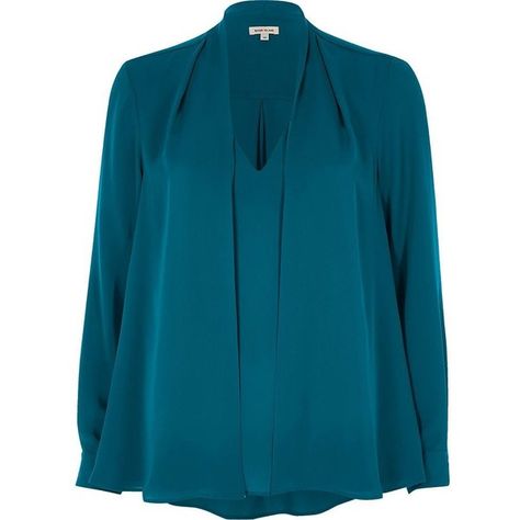 River Island Teal blue 2 In 1 blouse ($64) ❤ liked on Polyvore featuring tops, blouses, blue, blue long sleeve blouse, v neck blouse, river island top, blue blouse and v-neck tops Teal Blouse, Blue Long Sleeve Tops, Teal Top, Blouse Long Sleeve, Blue Long Sleeve, Business Attire, V Neck Blouse, Blue Blouse, Summer Tops