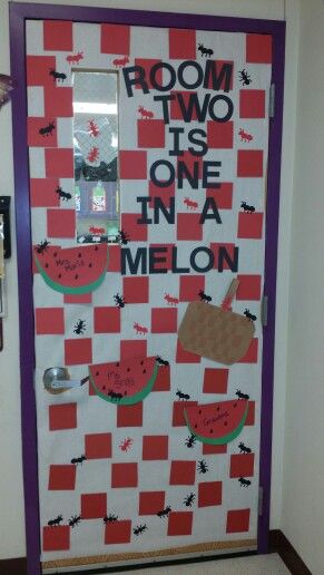 Summer Watermelon Door theme Summer Door Decorations, Classroom Planning, Watermelon Decor, Door Decs, One In A Melon, Summer Watermelon, Door Decoration, Teacher Life, Bulletin Boards