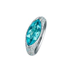 PARAIBA ON DIAMONDS - THOMAS JIRGENS Juwelenschmiede | München Thomas Jirgens, White Gold Studs, Paraiba Tourmaline, Tourmaline Jewelry, Men Diamond Ring, Tourmaline Crystal, Blue Rings, High Jewelry, Gold Studs