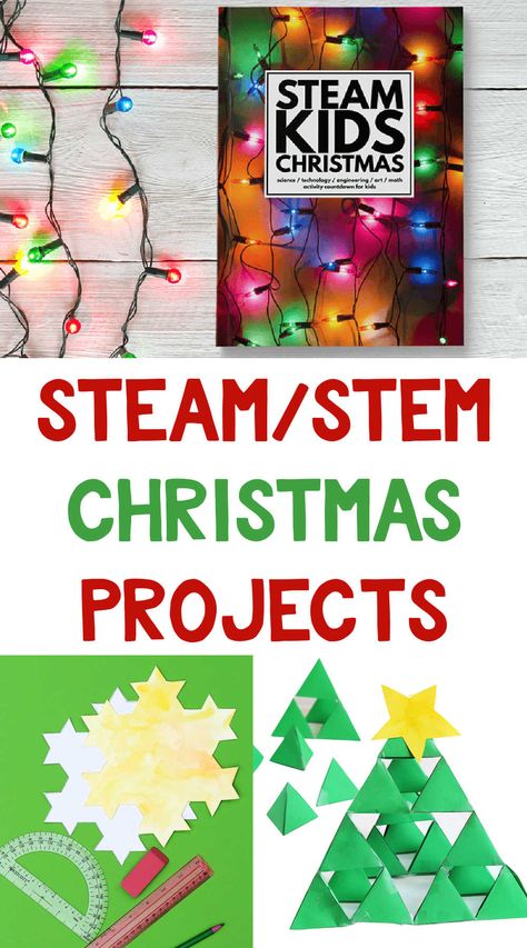 From fractal stars to jingle bell mazes to artsy snowflakes, these STEAM and STEM Christmas projects are sure to wow! Great for at home, or classroom enrichment. Holiday Stem Challenges, Stem Christmas Activities For Kids, Christmas Stem Activities For Kids, Christmas Science Experiments For Kids, Christmas Stem Projects, Christmas Projects For Kids, Countdown For Kids, Christmas Stem Activities, Stem Christmas