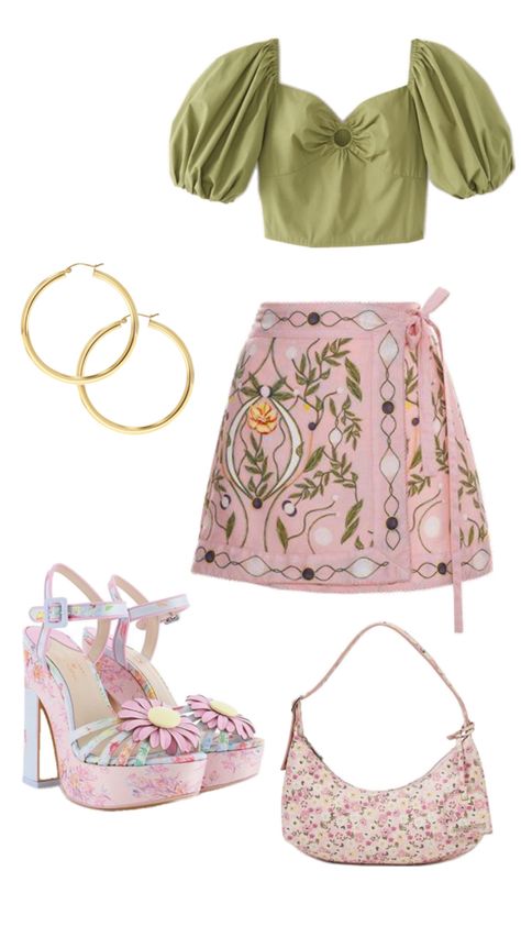 An outfit inspired by Flora Flora Inspired Outfits, Winx Club Outfits, Winx Outfits, Flora Winx Club, Outfit Inspired, Club Outfit Ideas, Inspired Outfits, Winx Club, Club Outfits