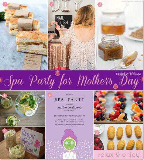 Spa Party for Mother's Day. Ideas from menu to spa party activities | as featured on the Party Suite at Bellenza. Spa Day Menu Ideas, Spa Party Ideas For Women, Spa Activities, Spa Party Activities, Party Ideas For Women, Mother Daughter Spa, Spa Party Ideas, Spa Party Theme, Spa Party Decorations