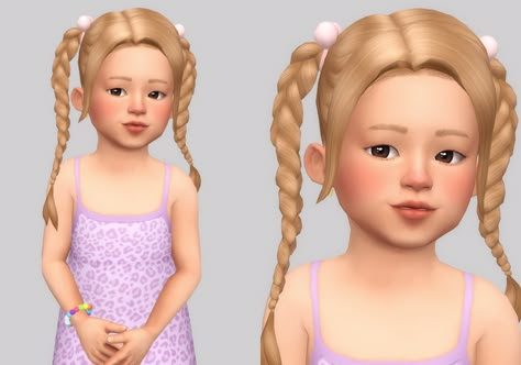 hyemi hair | casteru on Patreon Sims 4 Cc Free Hair, Sims 4 Kids Hair, Toddler Hair Sims 4, Toddler Cc Sims 4, Ts4 Hair, Cc Patreon, Sims Baby, Cc Hair, Sims Clothes