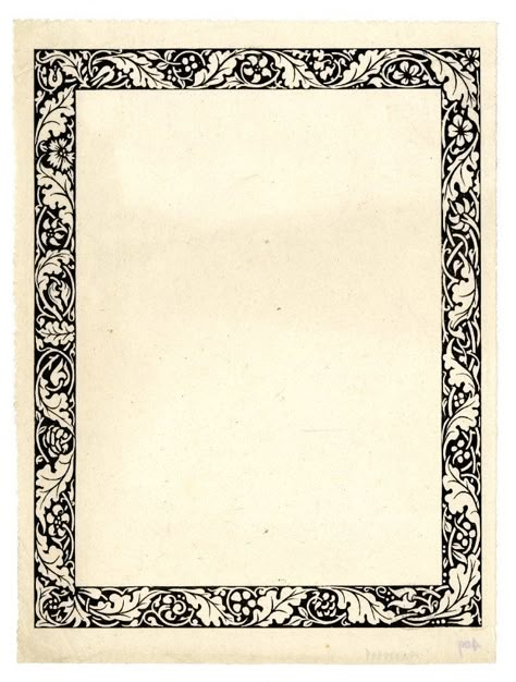 William Morris Border, Old Book Illustration Black And White, William Morris Illustration, Old Frame Drawing, Frame Design Border Drawing, Old Book Illustration, Kelmscott Press, Celtic Border, Illustrated Manuscript