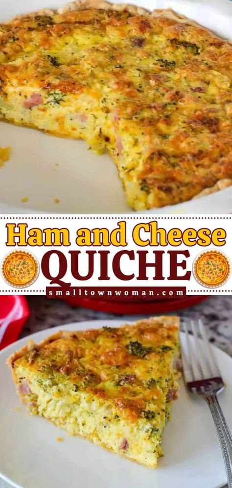 Your holiday brunch ideas must have this egg quiche! It's an easy Christmas morning breakfast everyone will enjoy. What's not to love about a ham and cheese quiche recipe that's hearty and full of flavor? Easy Weekend Breakfast, Egg Quiche, Cheese Quiche Recipe, Ham And Cheese Quiche, Easy Quiche, Quiche Recipes Easy, Cheese Quiche, Egg Custard, Quiche Recipe