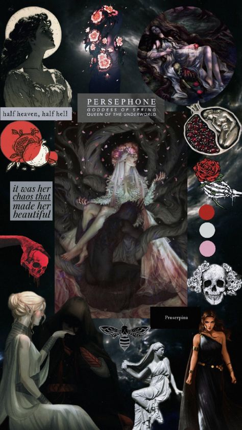 Persephone Phone Wallpaper, Persephone Decor, Persephone And Hades Wallpaper, Modern Persephone Outfit, Persephone Core Aesthetic, Asphodel Aesthetic, Persephone Correspondences, Child Of Persephone Aesthetic, Hades And Persephone Aesthetic Wallpaper