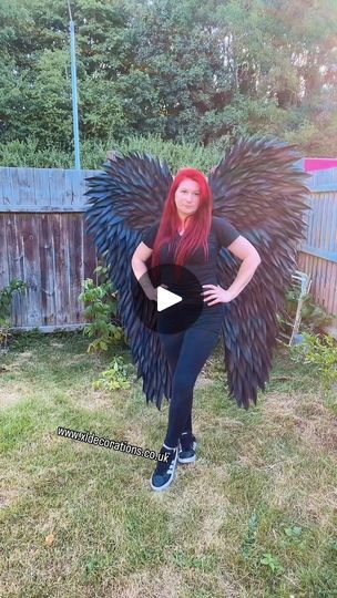 Eva Foam Wings, Diy Black Angel Wings, Dark Angel Costume Diy, Diy Wings Costume, Black Wings Costume, Wings Costume Diy, Halloween Costume Photoshoot, Lucifer Angel, Angel Costume Diy