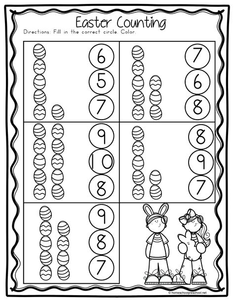 Practice early math and literacy skills with these fun Easter worksheets for preschool. They’re perfect for your spring preschool lessons! Practice early Easter Craft For Preschool, Easter Math Activities Preschool, Easter Crafts For Kids Preschool, Easter Preschool Crafts, Easter Writing Activities, Kindergarten Easter Worksheets, Easter Preschool Activities, Easter Preschool Worksheets, Easter Homeschool