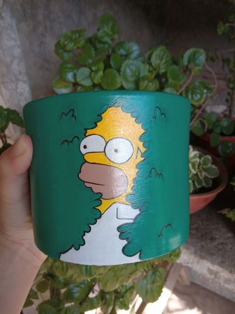 Painted Flowers Pots, Paint Ideas For Flower Pots, Character Flower Pots, Painted Garden Pots Outdoor Planters, Diy Painted Flower Pots Design, Flower Pot Designs Painted, Plant Pot Painting Ideas Aesthetic, Hand Painted Pots Diy, Plant Pot Painting