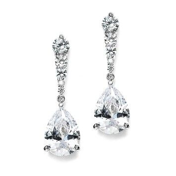 Glam Crystal Drop Bridal Earrings $56 Fall Wedding Jewelry, Silver Bridal Earrings, Formal Earrings, Pear Earrings, Wholesale Earrings, Crystal Bridal Earrings, Bridal Earrings Drop, Wedding Earrings Drop, Teardrop Dangle Earrings