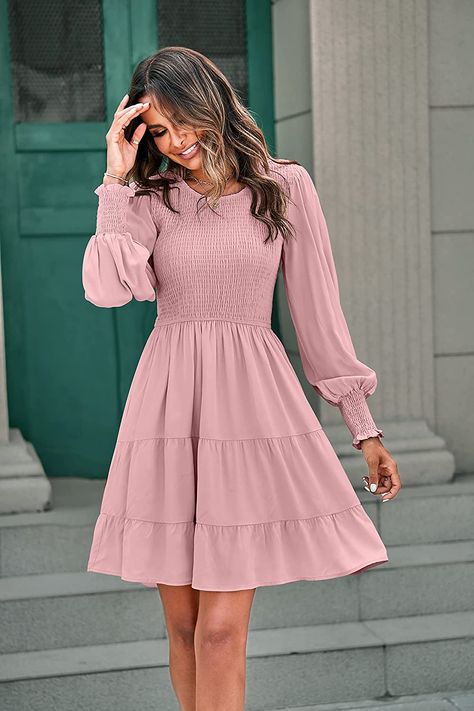 Easter Winter Dresses Casual, Most Popular Pins, Women Spring Dresses, Charlotte Dress, Jersey Wrap Dress, Fits Aesthetic, Tiered Mini Dress, Womens Fashion Casual Summer, Breezy Dress