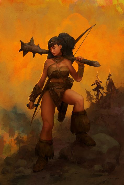 Prehistoric Woman, Barbarian Queen, Character Concept, Old Fashioned, Fantasy Art, Character Art, Period, Zelda Characters, Animals