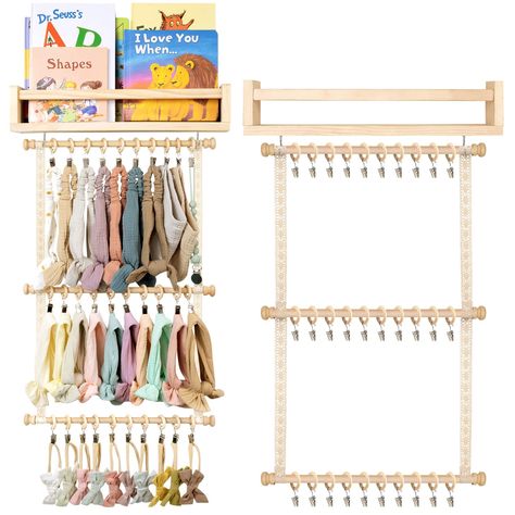 PRICES MAY VARY. ❤【Large storage capacity】 (Without Headband)-Our headband holder size: 14 * 18 inches (35 * 45 cm).Each hook can even store two baby headbands at the same time,and the headband organizer can hold up to 60 stylish headbands.Organize all headband in one easy place! Baby Headband Organizer& Bow Holder for Girls Hair Bows, POVETIRE Hanging Baby Headbands Storage Organizer Newborn Headband Holder for Wall, Room, Door or Closet  Size: 14 * 27 inches (35 * 68 cm) Packaging: 1 baby hair Baby Headband Storage, Baby Headband Holder, Toddler Girls Room, Baby Headband Holders, Nursery Book Shelves, Headband Storage, Girls Room Colors, Shared Girls Room, Girl Room Inspiration