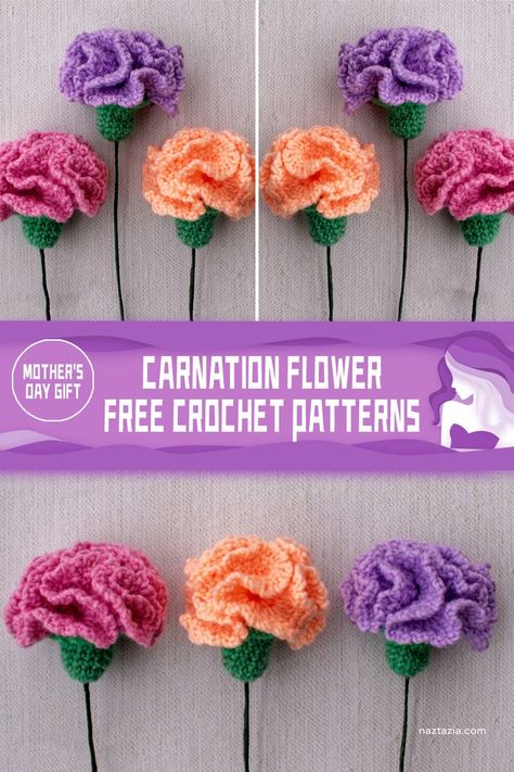 #freecrochetpatterns #mothersGIFT One popular way to show appreciation for mothers on this day is by giving them gifts.One gift idea that can be both thoughtful and unique is a crocheted carnation flower Carnation Flower Crochet, Crochet Flowers Free Pattern Easy, Crochet Poppy Free Pattern, Granny Square Shrug, Flower Crochet Patterns, Free Crochet Flower Patterns, Crochet Dreamcatcher Pattern, Crochet A Granny Square, How To Crochet For Beginners