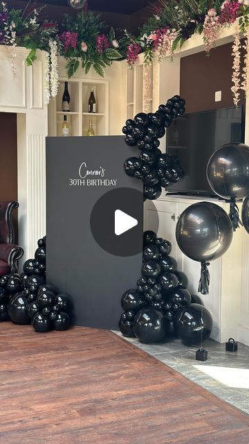 Marley & Nusha Events on Instagram: "Because colour is for basic b*tches 🖤  We were back at @zucchinisitalian this weekend to set up this monochrome display for a 30th birthday.   Using our NEW matte black sailboard paired with contrasting high gloss black balloons. Finished off with a cluster of monochromatic helium balloons.   Because less is more, and more is a bore!   .  .  .  #marleyandnusha #balloonstyling #balloonstylist #balloondisplay #balloons #orbz #organicballoons #monochrome #monochromeballoons #blackballoons #heliumballoons #30thbirthday #sailboard #sailboarddisplay #leeds #bradford #huddersfield #wakefield #westyorkshireballoons" Black Garland Balloon, Monochromatic Balloon Garland, Thirty Flirty And Thriving, Jumbo Balloons, Were Back, Balloon Display, Black Balloons, Helium Balloons, 50th Birthday Party