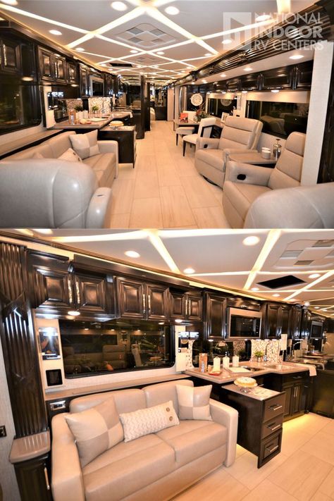 Luxury Rv Living, Luxury Campers, Motorhome Interior, Dinette Chairs, Rv Motorhomes, Luxury Motorhomes, Bus Living, Luxury Van, Luxury Rv