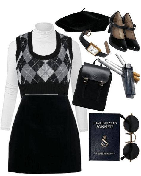 Estilo Academy Dark, Aesthetic Clothes Dark Academia, Dark Academia Outfit Shoes, Aesthetic Outfits Academia, Christmas Academia Outfits, Dark Academia Old Money Outfit, Dark Acdimea Outfit, Royal Academia Outfits, Black Academia Aesthetic Outfit