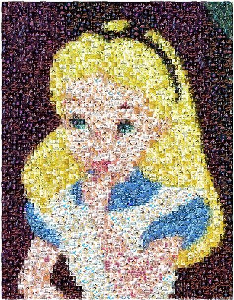 alice mosaic-paul van scott Go Ask Alice, Alice In Wonderland Disney, Disney Version, Disney Live, Disney On Ice, World Images, Disney Alice, Adventures In Wonderland, Art Pages