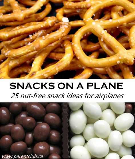 Snacks on a Plane | 25 nut-free snack ideas for airplanes | Snacks For Plane, Flight Snacks, Plane Snacks, Airplane Snacks, Roadtrip Tips, Nut Free Snacks, Flight Tips, Healthier Snacks, Airplane Food