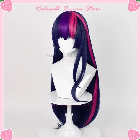 Twilight Sparkle Fluttershy Cosplay Wig Synthetic Scalp Long Straight Curly Hair Heat Resistant Anime - AliExpress Twilight Sparkle Hair Dye, Twilight Sparkle Hair, Twilight Sparkle Cosplay, Fluttershy Cosplay, Straight Curly Hair, Kitty Items, Hello Kitty Items, Cosplay Wig, Twilight Sparkle